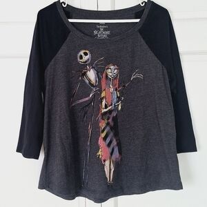 Torrid Disney Nightmare Before Christmas raglan 3/4 sleeve top